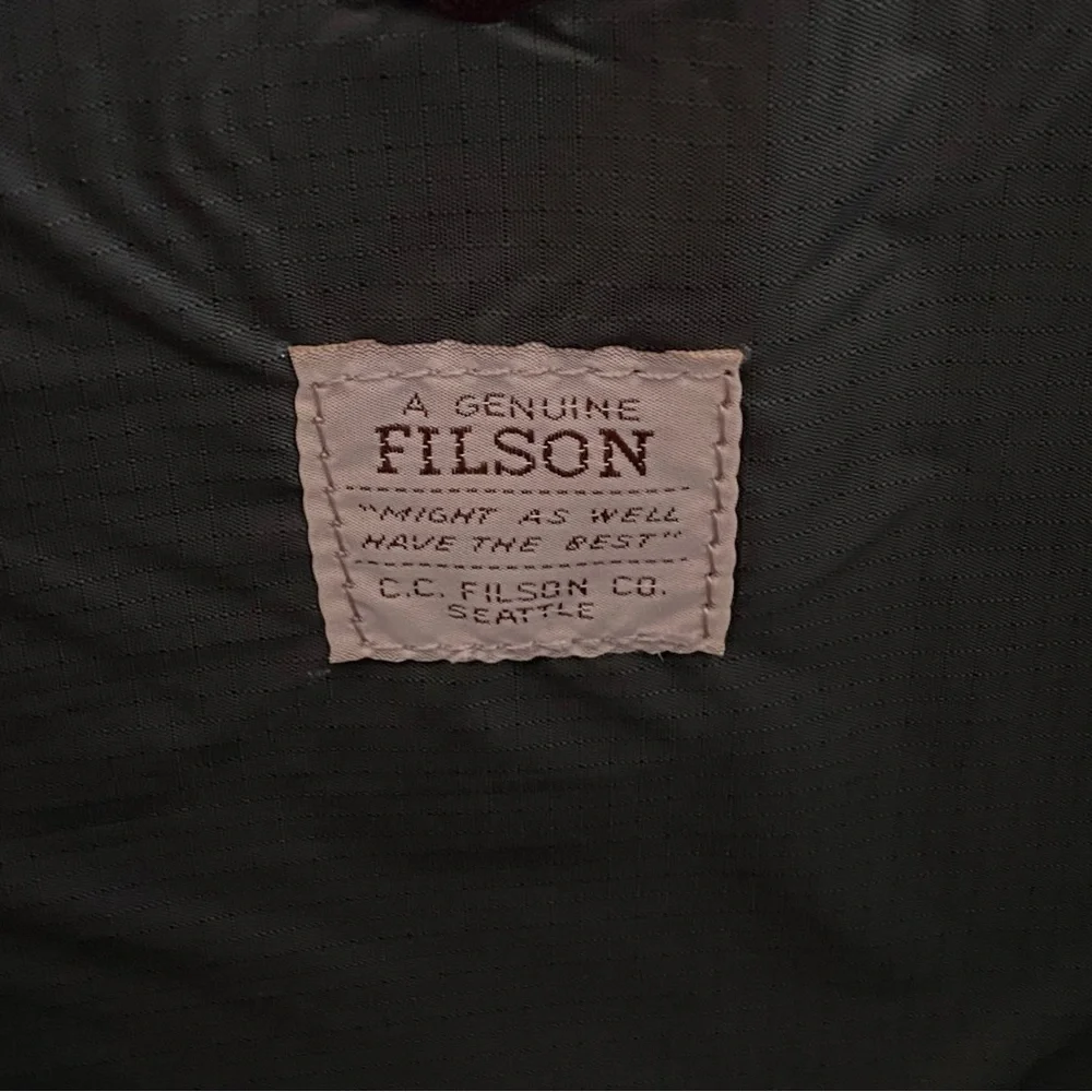 C.C. Filson Seattle Black Brown Leather Passage Saddlebag Briefcase Carrying Bag